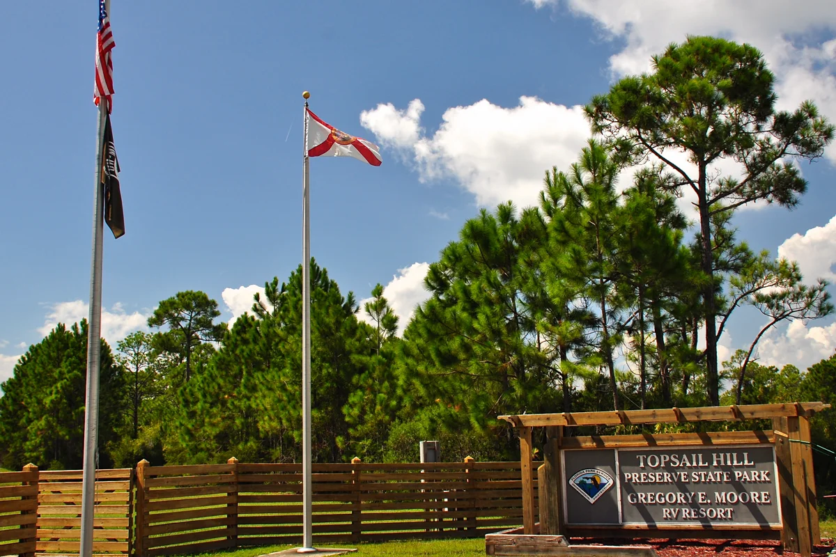 Topsail Hill Preserve State Park RV loops with rare coastal dune lakes nearby