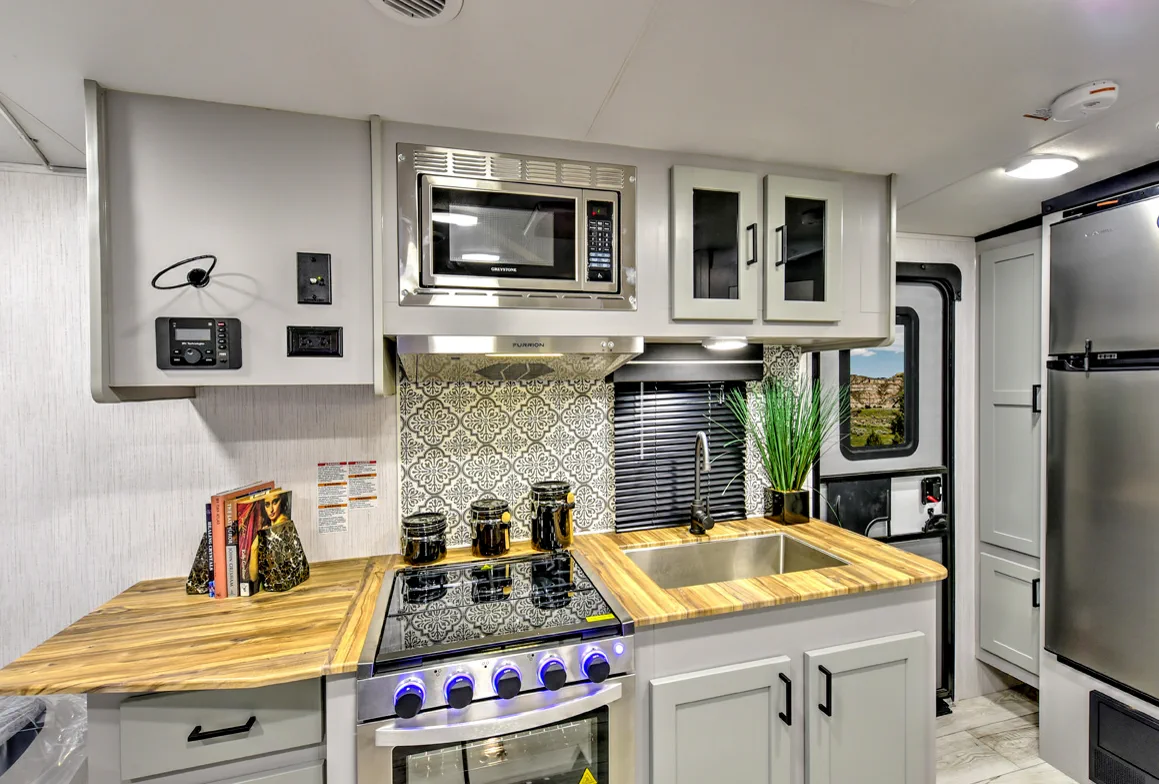 Furrion microwave replacement on a fifth wheel galley