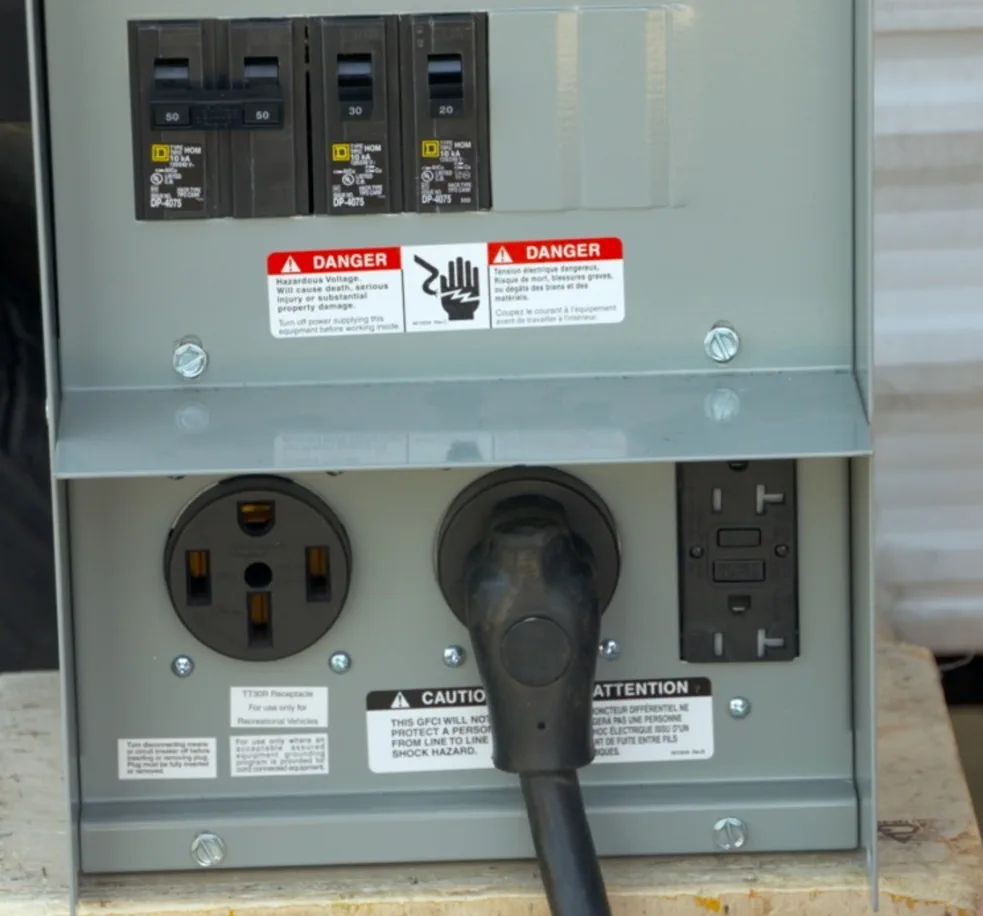 Generator soft-start install on a Hard Rock Stadium tailgate Class A in Miami Gardens