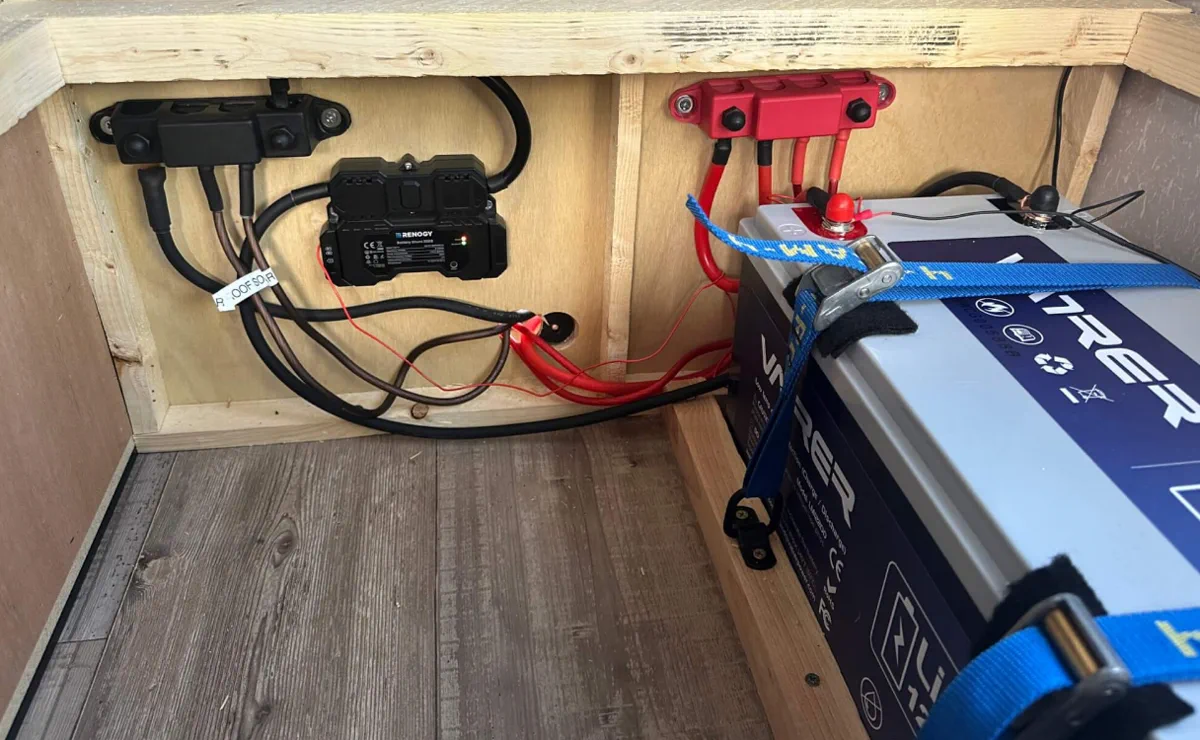 House-battery reset on a Class B in primitive camping at St. Sebastian River Preserve