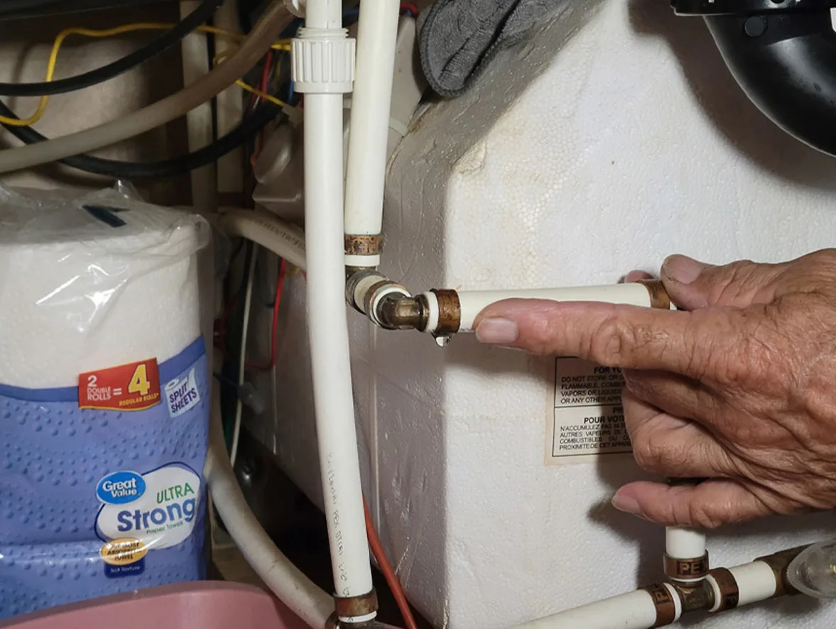 RV water heater swap on a Class A motorhome