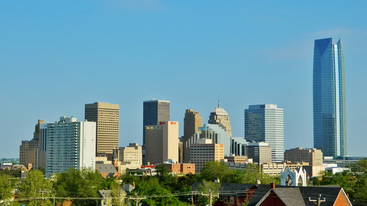 Oklahoma City downtown skyline with the Devon Tower over the OKC Metro