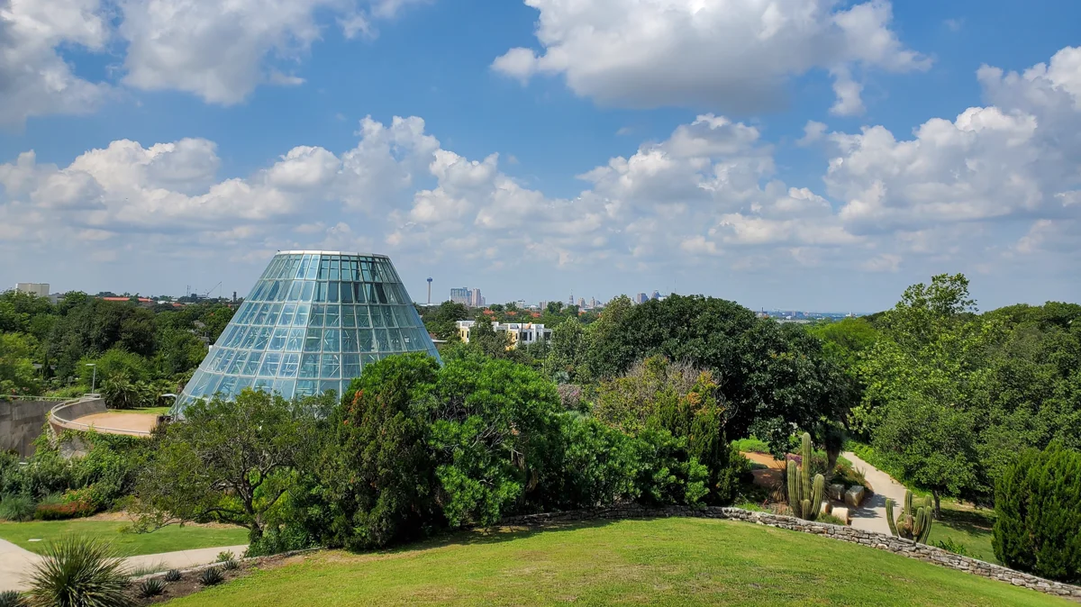 San Antonio downtown skyline and the River Walk in South-Central Texas