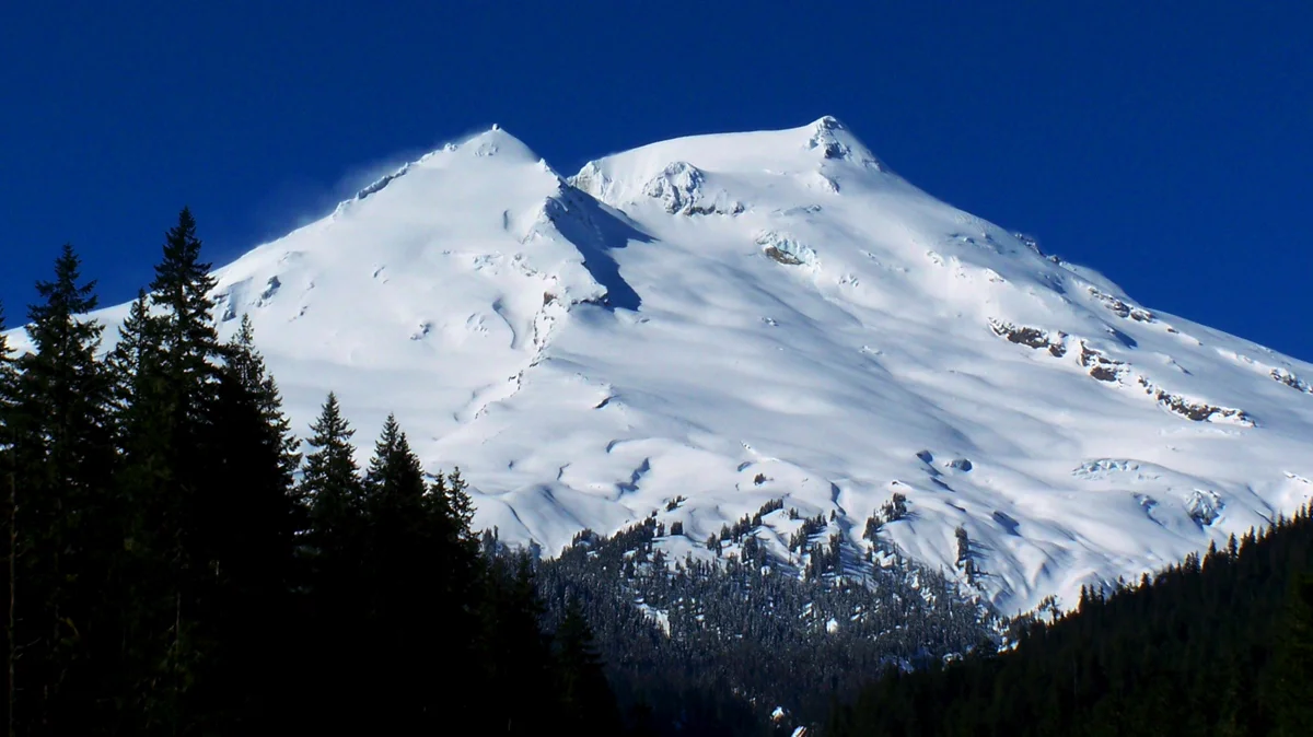 Mount Baker rising above the Skagit and Whatcom County valleys in the North Sound